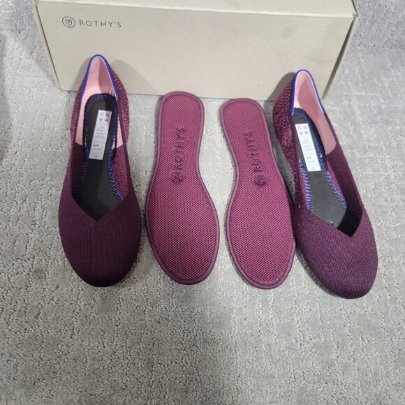 Rothy's The Flat Women's Size US 9 Fig Python Purple Round Toe Ballet Shoes - Picture 7 of 9